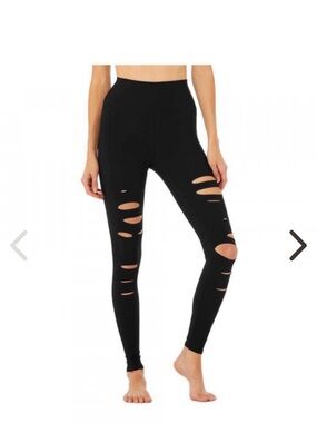 Alo High-Waist Ripped Warrior Leggings